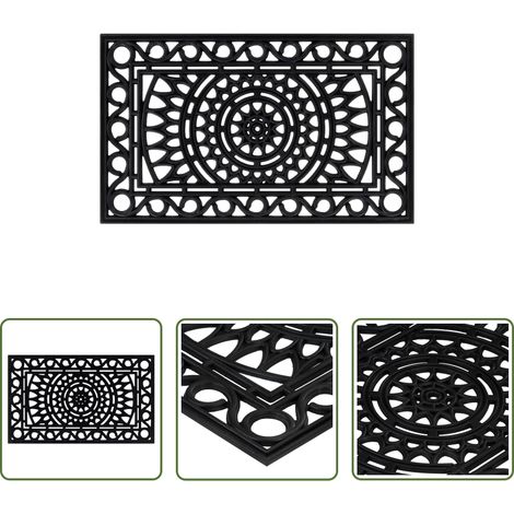 vidaXL Tapis antidérapant - Paillasson rectangulaire 45x75 cm caoutchouc (1/5)