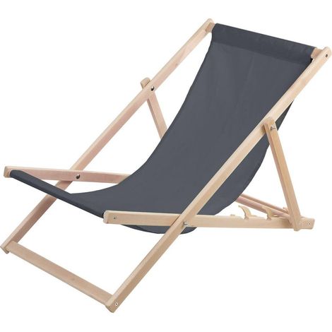 Platinet Tumbona Elegante Gris Madera de Haya
