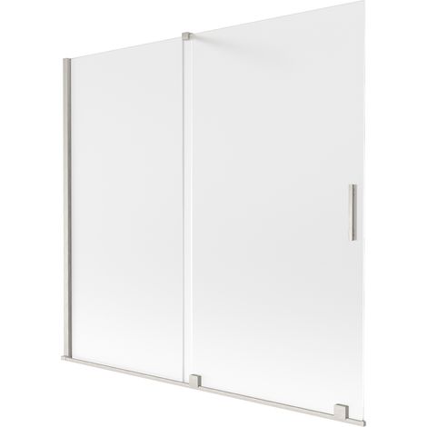 Mexen Velar Badewannenwand 2-flügelig verschiebbar 170 x 150 cm, matt, gebürsteter Nickel - 896-170-000-31-97 (1/2)
