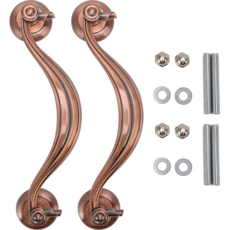 Antiker Türgriff aus Zinklegierung, europäischer Stil, großes Modell, für Schränke, Kommoden und Schubladen, Oberfläche in antikroter Bronze, Länge 305 mm (1/5)