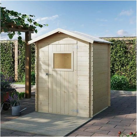 Casetta in legno Carmine 1,5x1,5 M con porta singola finestrata (1/5)