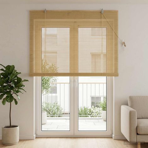 vidaXL Tenda a rullo Naturale 130 x 220 cm Bambù (1/5)