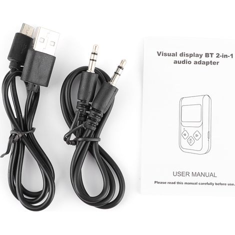 Adaptateur audio sans fil Bluetooth 5.0 pour haut-parleurs de voiture, PC et TV, émetteur et récepteur Bluetooth avec entrée auxiliaire stéréo 3,5 mm. (1/5)