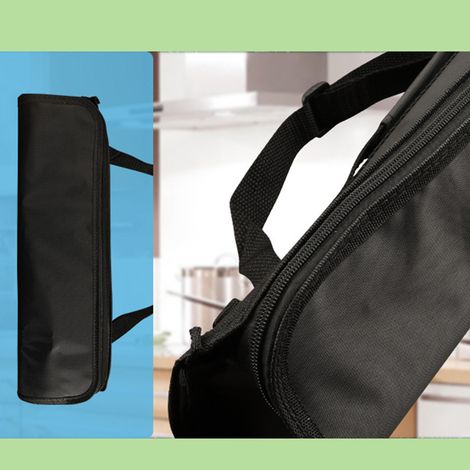 Juego de 10 utensilios de acero inoxidable para barbacoa con mangos de madera – Juego completo con termómetro digital y bolsa de almacenamiento para picnics y barbacoas (1/5)