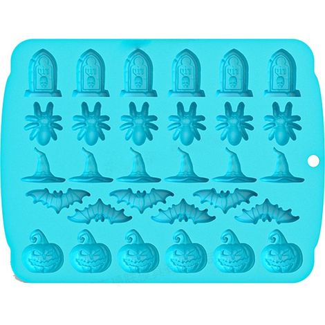 Silikonform – Für Süßigkeiten, Schokolade, selbstgemachte Seife, Eiswürfel, Kerzen, Wachs – Halloween-Form – 1 Stück (1/5)