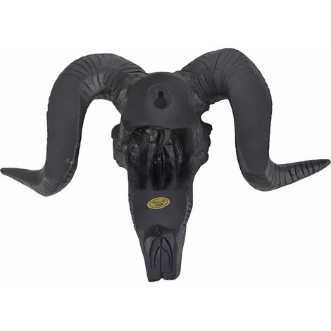 Tête De Mouton - Décoration Murale En Résine - Sculpture 3D Crâne Avec Cornes - Pour Intérieur Bureau Salon - 1 Pièce (1/5)