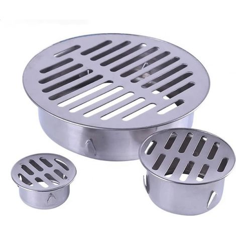 Couvercle de vidange amovible en acier inoxydable - Couvercle de vidange de sol douche - Couvercle de bonde de douche - Couvercle de vidange anti-blocage extérieur, balcon, cour Ø75mm (1/3)