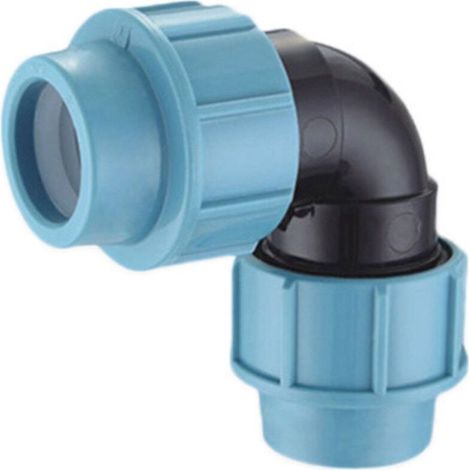 Raccord à compression en plastique HDPE 32 mm coudé à 90 degrés (1/4)