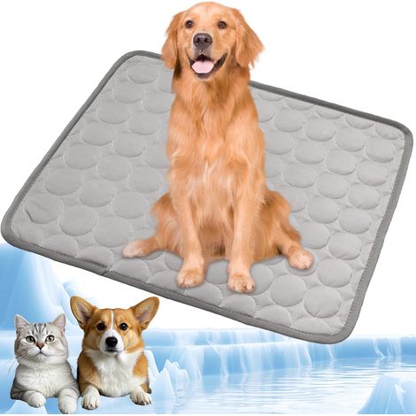 Tapis Rafraichissant pour Chien, Refroidissement Auto-Refroidissant pour Chats et Chiots, Maison et Voyage, 150 x 100 cm, XXL, Gris (1/5)