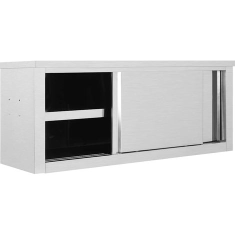Maison Exclusive - Armadio da Cucina ad Ante Scorrevoli 120x40x50cm Acciaio Inox (1/5)