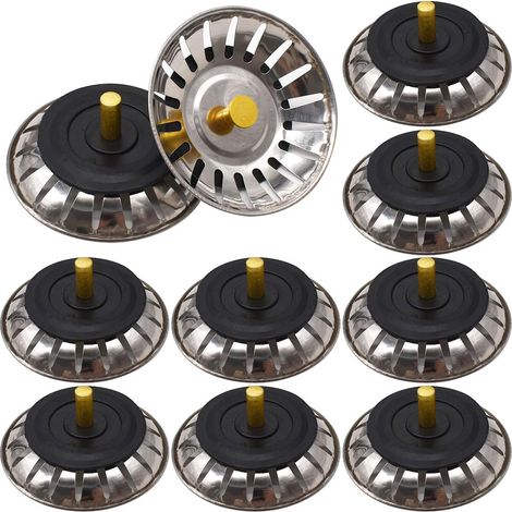 MINKUROW 10 Piezas Colador De Fregadero De Cocina De Acero Inoxidable, 80 Mm Colador De Fregadero De Cocina Fregadero De Drenaje Tapón De Fregadero De Cocina Ranuras De Drenaje Fregadero De Cocina Tap (1/5)
