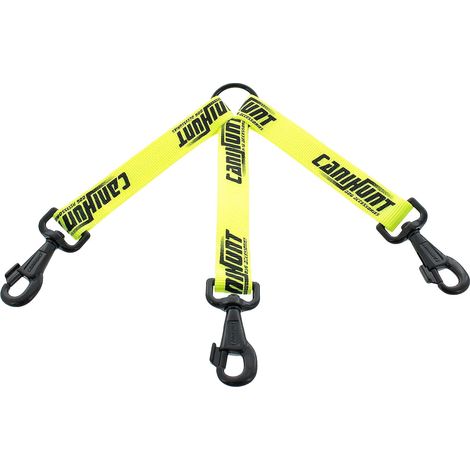 3 accouples pour chien, sangle polyester 25 cm, épaisseur 3 mm, largeur 30 mm, mousquetons gravés canihunt