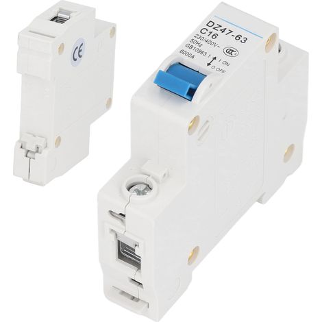Disjoncteur miniature DZ47-63 C16 1P 230 V/400 V 16 A, montage sur rail DIN, pouvoir de coupure 6000 A (1/5)