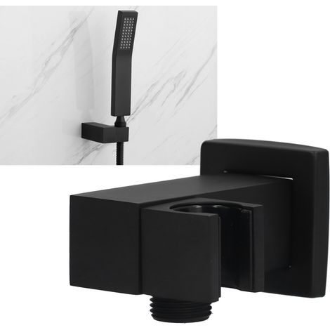 Porte-Serviette de Douche Rotatif en Cuivre Noir Mat avec Support Universel pour Installation Rapide sans Outils (1/5)