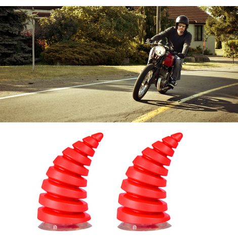 Paire de cornes décoratives universelles pour casque de moto, style diable, rouges, pour vélo et moto (1/5)