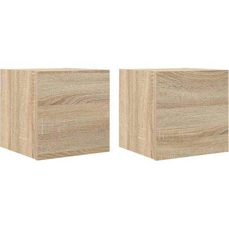 vidaXL Muebles de salón de pared 2 uds roble Sonoma 30,5x30x30 cm (1/2)