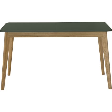 Esszimmer Tisch, ausziehbar 140-180cm, in Eiche mit grün AVEZZANO-61 Modern (1/5)