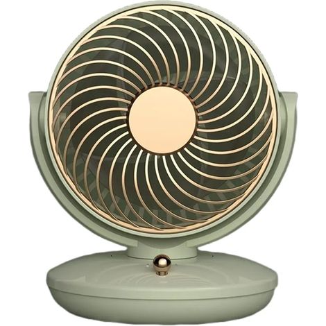 Ventilateur de table à 3 vitesses, puissante circulation d'air turbo 3D, ventilateur USB pour le bureau et l'extérieur, vert (1/5)