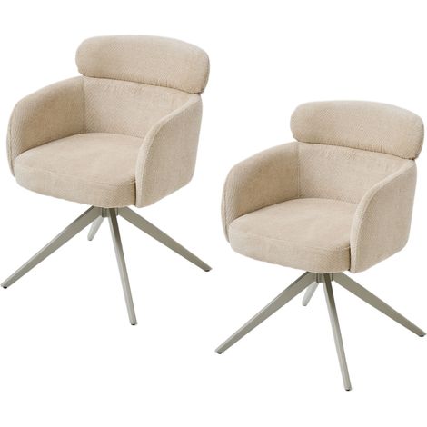 PPkrimnel Lot De 2 Fauteuils Tour Kaki Accoudoirs, Assises Ressorts, Pieds Crème (1/5)