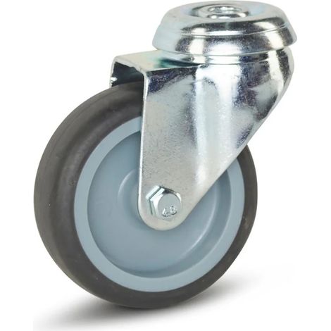 Roulette pivotante - MESO - Meuble - Trou central - 75mm - 60kg (1/2)