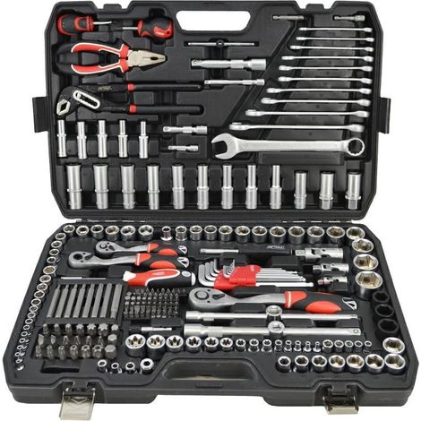 Awtools Set di chiavi 225 pezzi con cricchetto a 72 denti (1/2)