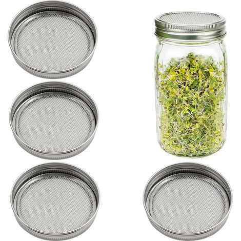 4 couvercles bocaux – 86 mm, inox, ventilation (1/5)