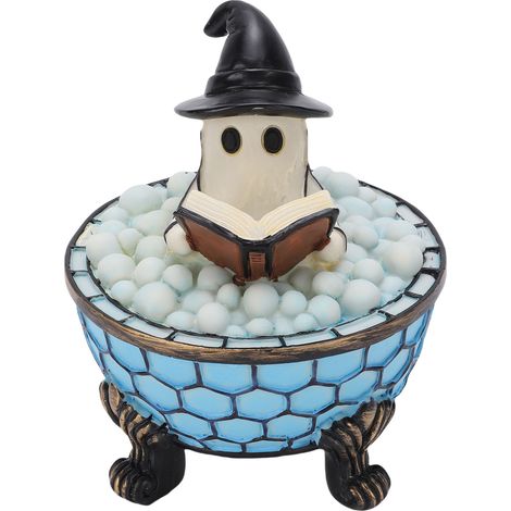 Lampe de bain fantôme à bulles, alimentée par piles, en résine, veilleuse de baignoire pour la saison d'Halloween, chambre à coucher (1/5)
