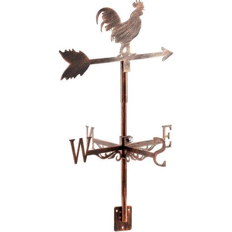 Girouette coq avec indicateur de direction du vent 33x62cm Métal Rétro Antirouille