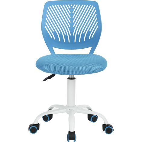 siège Dossier Bleu Bureau Ergonomique pivotante en Tissu Confortable sans accoudoirs-Chaise d'étude réglable en Hauteur, Polypropylène Métal Maille, 1 pièce (1/5)