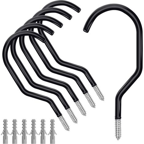 Crochet De Stockage Pour Vélo - En Acier Solide - Charge Maximale 45 kg - Pour Plafond Ou Mur - Lot De 6