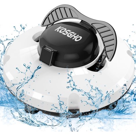 Robot pulitore per piscine, aspirapolvere senza fili per piscine con batteria, durata della batteria di 120 minuti per piscine (trasparente nero-bianco) (1/4)