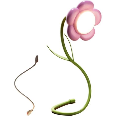 Veilleuse en forme de fleur, lampe bureau réglable à 3 modes (1/5)