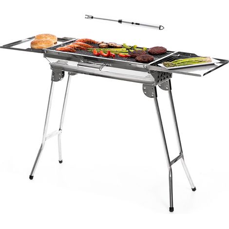 Pack Barbecue au Charbon de Bois Pliable en Acier Inoxydable et Briquet Électrique Rechargeable et Flexible InnovaGoods