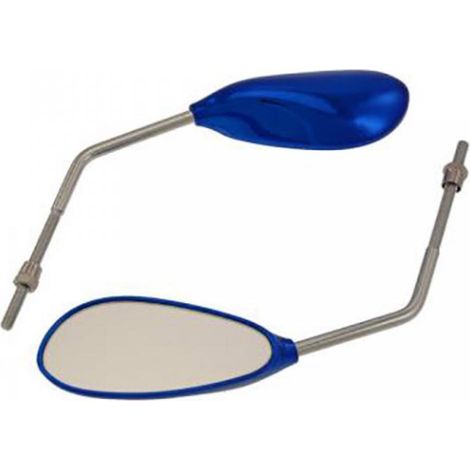 Paar Rückspiegel One für Auto, blau, M8, langer Schaft, neu