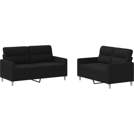 Maison Exclusive - 2dílná sedací souprava s poduškami černá textil (1/5)