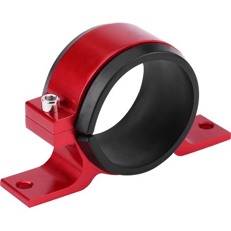 Support de pompe à carburant automobile en alliage d'aluminium 60 mm, fixation pour filtre unique, rouge (1/5)