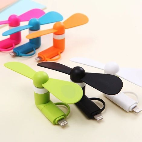 Ventilateur USB portable, mini ventilateur pour téléphone portable, ventilateur flexible et détachable pour Android et iOS, batterie externe USB, gadget-AquaForge (1/5)