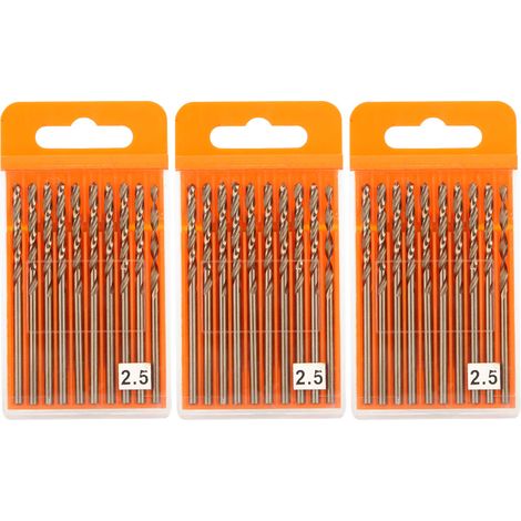 Mèche En Acier Rapide 30 Pièces Pour Perçage Métal Bois Plastique Diamètre 2.5mm Usage Industriel Et Domestique (1/5)