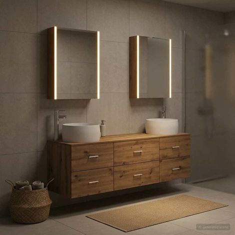 vidaXL Set di mobili per il bagno 5 pz Rovere Artigianale (1/5)