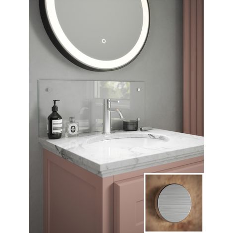 Clear Glass Bathroom Splashback (Brushed Cap) 250mm x 600mm x 4mm (1/4)