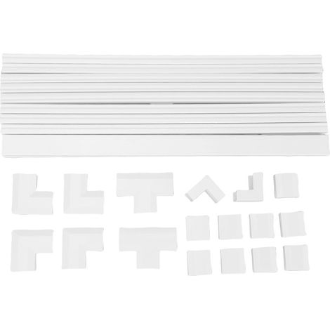 Lot de 10 cache-câbles muraux en PVC ignifugé, découpables et peignables, de dimensions 25 mm x 13 mm, pour 4 à 5 câbles Ethernet ou 5 à 6 fils de cuivre. (1/5)