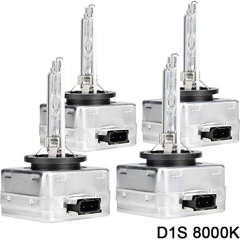 Ampoules Xénon HID D1S 8000 K pour phares avant voiture – Lot de 4, 12 V, 35 W, remplacement direct