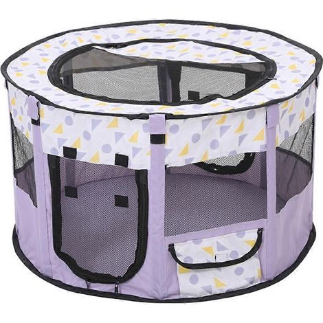Tente pour animaux de compagnie - Cage confortable pour chien - Salle de mise bas fermée - Tente d'élevage pour chat - Tente pliable pour animaux de compagnie - Violet (1/5)