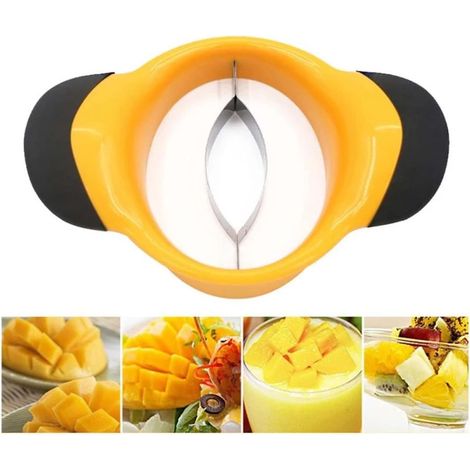1 Coupe-Mangue Acier Inoxydable,Épluche,Dénoyaute,Tranche,Fruits,Cuisine