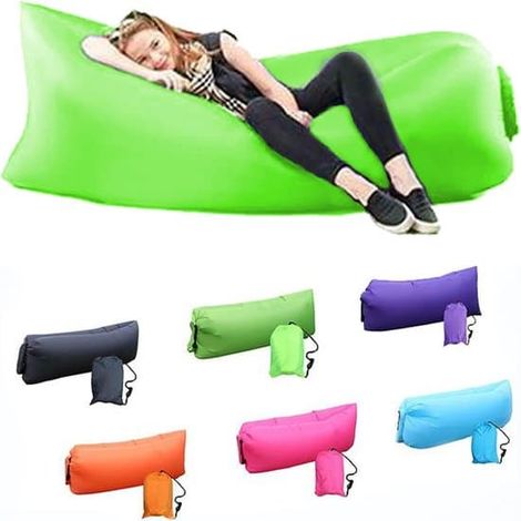 Transat gonflable, étanche, chaise de plage, 200 x 70 cm (1/5)