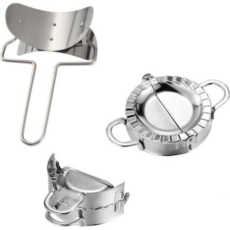Lot de 3 moules à chaussons en acier inoxydable, ustensiles pour pâtes, boulettes, tartelettes, accessoires cuisine, 1 jeu