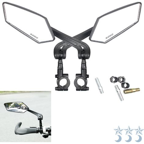 Accessoires pour motos, véhicules électriques, véhicules tout-terrain, guidons modifiés, rétroviseurs, rétroviseurs de vélo, rétroviseurs réglables