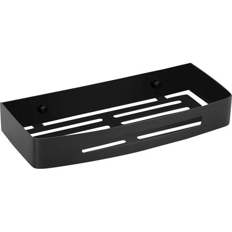 BEBUSINGOTO Duschablage aus Edelstahl – Badezimmer-Badewannenregal, Ablage, Wand-Eckregal (1 Ebene, Edelstahl (Schwarz)) (1/5)