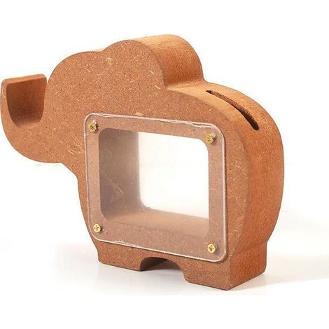 Tirelire - GRAINE CREATIVE - Rectangulaire - Hublot transparent - Bois - 15 x 11 x 3 cm