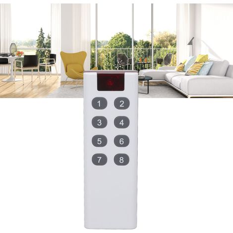 Mando a distancia inalámbrico digital universal de 433 MHz con código de aprendizaje, transmisor de alta potencia, alcance de 1000 m, 8 botones.